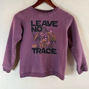 Parks Project Purple 'Leave No Trace' Kids Sweatshirt Size Medium Cotton